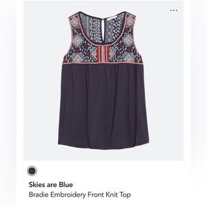 Skies Are Blue Bradie Embroidery Front Knit Top - XS
